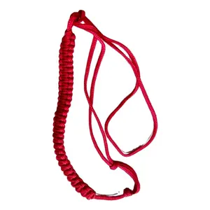 OEM Lanyards Scarlet Red Colour Right Shoulder of Uniforms Whistle Cord Made with Silk Cotton Shoulder Lanyards with Metal Hook