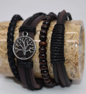 Mens Leather <b>Bracelet</b> Woven Braided <b>Adjustable</b> Brown or Black Gifts for Him, Nautical Rope <b>Bracelet</b>, Surfer <b>Bracelet</b> - Product Image 2