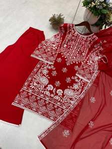 Ensemble haut et pantalon plazzo brodé lourd spécial Karwa Chauth de qualité supérieure pour femmes, vêtements ethniques festifs, vente en gros OEM ODM - Product Image 6