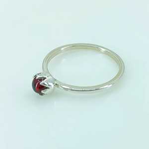 Boho January Birthstone <b>Ring</b> Handmade 925 Sterling <b>Silver</b> Rhodium Perfect Anniversary Birthday Gift for Her <b>Garnet</b> Stone January - Product Image 4