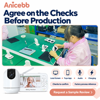 Moniteur Bébé Anicebb BM5R5W 5 Pouces 720P Double Mode avec Écran et Application Tuya, Vision Nocturne et Communication Bidirectionnelle pour Distributeurs