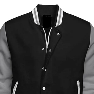 Veste universitaire pour homme de haute qualité 100%, style varsity, couleur unie, classique, baseball, imperméable, logo frontal - Product Image 6