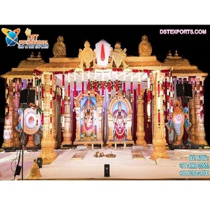 Décoration de Cérémonie de Mariage Tamil, Mandap Vidhi, Piliers FRP Étonnants pour Mariage Sud-Indien, Mandap de Mariage de Style Gopuram le Plus Grand - Product Image 1