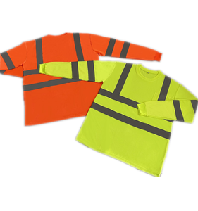 Chemise de sécurité réfléchissante 100% polyester personnalisable, col rond, manches longues, chemise de sécurité, chemise de chantier - Product Image 1