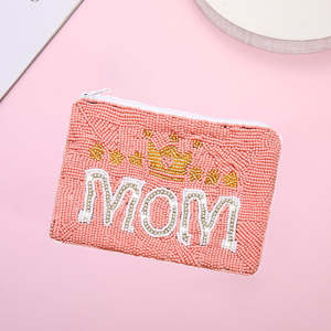 กระเป๋าใส่เหรียญลูกปัดแฟชั่นสำหรับคุณแม่ พร้อมซิปปิด กระเป๋าเงินลูกปัดทำมือน่ารัก ของขวัญวันแม่ - Product Image 2