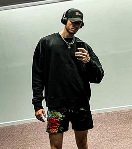 กางเกงขาสั้นลายตาข่ายขาสั้นสำหรับผู้ชายกางเกงขาสั้นผ้าตาข่ายพิมพ์ลายฮิปฮอปแฟชั่นใหม่ฤดูร้อน - Product Image 2