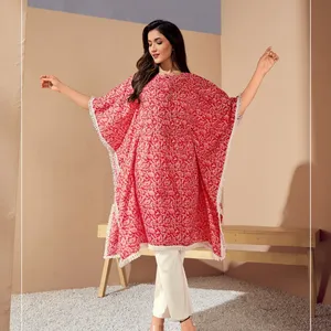 Кафтан Абая для женщин KURTIS с печатным дизайном Модный Индийский стиль