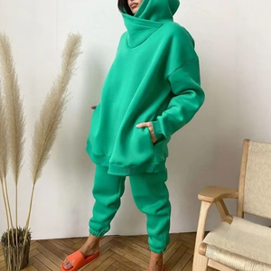 Ensemble de vêtements de sport décontractés pour femmes, hiver/printemps 2025, haut à manches longues à capuche jaune pâle avec pantalon à chevilles, journée de neige - Product Image 4