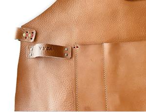 <b>Leather</b> Logo High Quality Adult Size Adjustable Fashion Cross Back <b>Apron</b> With Pockets LPN-0098 - Product Image 3
