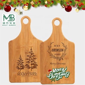Tabla de Cortar de Bambú Grabada con Patrón Personalizado, Tabla Multifuncional para Carne, Pan y <span class=keywords><strong>Pizza</strong></span> con Mango para Cocina - Product Image 2