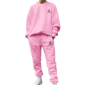 Ensembles pour hommes avec mignon rose taille élastique personnalisable 100% coton survêtement fabriqué au Pakistan pour la saison d'hiver - Product Image 1
