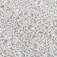 Tissu en dentelle brodée 3D florale à sequins et cordon pour robes de soirée et robes de mariée - Vente en gros