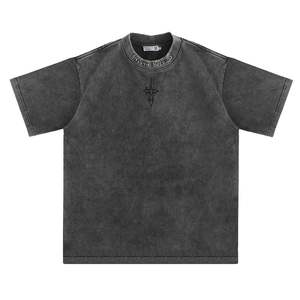 Streetwear avec logo personnalisé T-shirts oversize en coton épais pour hommes T-shirt lourd imprimé graphique de haute qualité pour hommes - Product Image 1