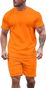 Logo personnalisé ensemble pour hommes 100% coton t-shirt à manches courtes et shorts ensemble de mode pour hommes d'été uni en coton respirant - Product Image 4