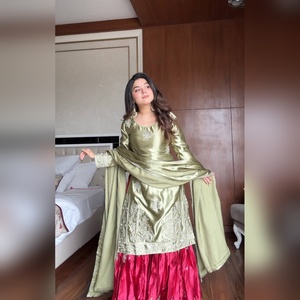 Latest arrival multi color georgette ethnic top featuring resham work detail and fancy georgette dupatta 2025 collection - Product Image 3