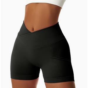 Pantalones cortos de yoga para mujer Cintura alta Correr Gimnasio Entrenamiento Pantalones cortos de yoga Spandex Pantalón corto Atlético - Product Image 4