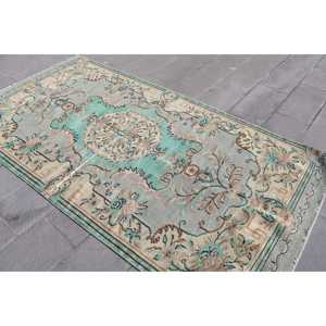Grand tapis turc de 4,6 x 9,2 pieds, tapis persan bleu vintage - Product Image 4