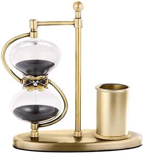 Stylish Metal <b>Hourglass</b> Timer Trendy Desk Office Decor Table Centerpiece Chic Sand Display Accent Style Modern Piece - Product Image 4