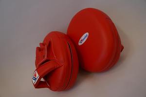 Manoplas de boxeo ganadoras de cuero naranja de la mejor calidad, diseño de logotipo personalizado, almohadilla de enfoque curva impresa, almohadilla de enfoque de boxeo - Product Image 6