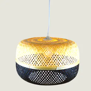 Сделанный во Вьетнаме-современный ротанг СВЕТОДИОДНЫЙ Фонарь ручной работы бамбуковый абажур винтажный светильник бамбуковая люстра Подвесная лампа
