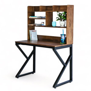 School Furniture Iron Frame <b>Study</b> <b>Desk</b> with Bookshelf 100x60cm Assembled Required FD68056 - Product Image 1