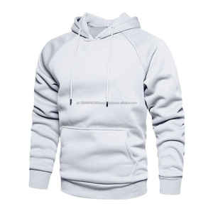 Sweat-shirt à capuche pour homme 100% coton, design uni, saison hivernale, impression sérigraphique, poche, teinture unie, polaire - Product Image 4