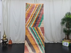 Alfombras de corredor marroquíes tejidas a mano modernas multicolores con diseño bereber de borla alfombras de corredor de felpa para decoración del hogar - Product Image 5