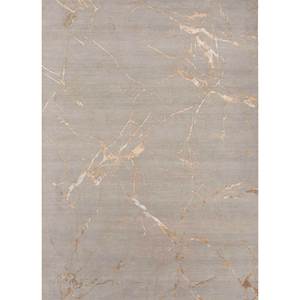 Alfombra Urbana Pause de Lana y Seda de Bambú, Modelo Kavi, Tejida a Mano, con Patrón Abstracto Gris y Negro, para Sala de Estar, Dormitorio o Pasillo - Esk-302 - Product Image 1