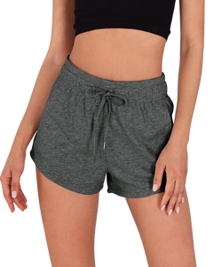 Pantalones cortos informales de verano de secado rápido de cintura alta para mujer hechos en fábrica, pantalones cortos deportivos para gimnasio, Yoga, ropa deportiva con bolsillos - Product Image 2