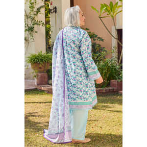 ชุดผ้าชีฟองพิมพ์ลาย 3 ชิ้น รุ่น CL-62086 B ตกแต่งด้วยลูกไม้ สำหรับใส่ในชีวิตประจำวัน พร้อมผ้าคลุมไหล่ - Product Image 1