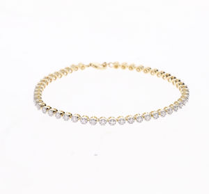 Bracelet tennis en or 14 carats avec diamants ronds naturels 1,64CTW, vêtements élégants de tous les jours et de soirée dans un cadre classique à griffes - Product Image 2