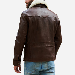 Veste en cuir véritable pour homme, style streetwear décontracté, vêtement en cuir, fabrication sur mesure OEM, vente en gros, fournisseur d'usine - Product Image 2