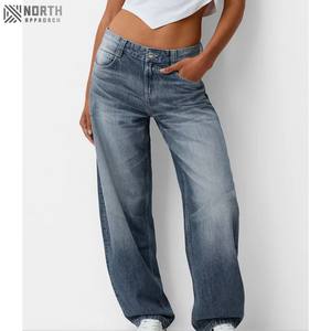 Femmes de haute qualité 2025 décontracté large Flare Denim pantalon respirant maigre conception solide grande taille pour adultes en gros pour l'hiver - Product Image 4
