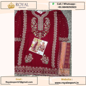 Lancement d'une nouvelle collection exclusive de costumes de travail à broderie lourde en fausse georgette par Royal Export - Product Image 5