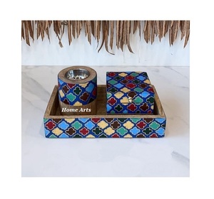 Lot de 3 brûleurs en bois de qualité supérieure Bakhoor Set d'encens de designer pour peinture à la main à un prix acceptable - Product Image 3