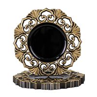 Assiette de présentation en métal élégante avec bordure, accessoire de design raffiné pour les dîners de luxe, les fêtes, les mariages, les services de traiteur