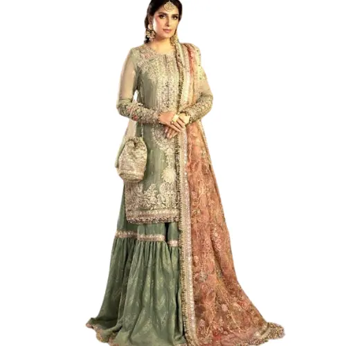 Designer étnico de roupas de noiva para festas, vestidos para mulheres, vestidos formais de luxo do Paquistão, moda feminina elegante por AA IMPEX
