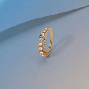 À la mode 14K or jaune Bedazzle Melorra Bar bague de mariage élégant fiançailles fête anniversaire cadeau brillant mode anneaux - Product Image 4