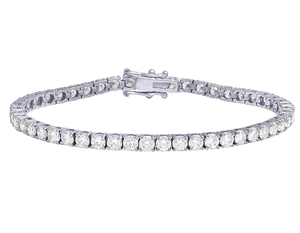 Bracelet de luxe en diamant cultivé en laboratoire en or 10 carats Design de tennis intemporel parfait pour les occasions spéciales et les cadeaux - Product Image 1