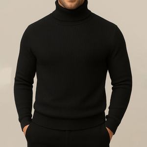 Suéter de Cuello Alto Personalizado, Tejido Acanalado, Informal, de Alta Calidad, Forrado, Suave, Venta al Por Mayor Directa de Fábrica ODM - Product Image 5