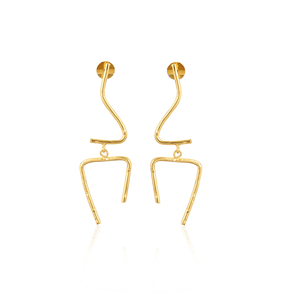 Pendientes de Botón Lisos de Latón Chapado en Oro de Alta Calidad, Pendientes de Botón de Latón Chapado en Oro de Diseño Hecho a Mano, Fabricante Mayorista - Product Image 1