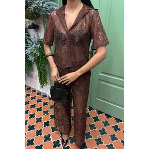 Conjunto de Pantalones de Encaje Forrados de Dos Piezas 10119 para Verano - Product Image 3