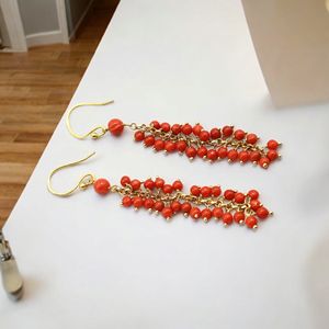 Pendientes redondos con clip de Coral italiano Natural de oro de 14 quilates, patrón de bola de moda, cuentas, tamaños de 3MM a 6MM - Product Image 5