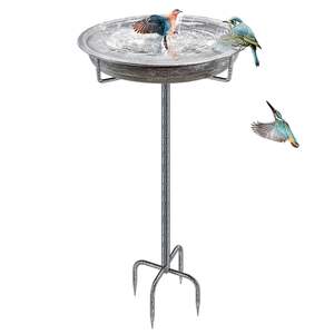 Bain d'oiseaux en métal artisanal pour une utilisation décorative en extérieur, créant une ambiance accueillante pour les oiseaux locaux - Product Image 4