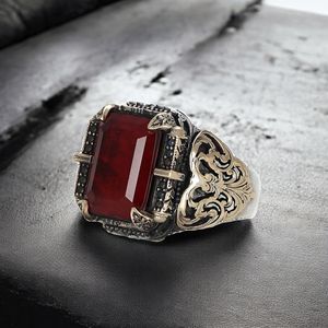 Azuris – bague pour hommes de haute qualité, style ottoman, en argent sterling 925, avec pierre noire naturelle, Turquie, VALKH1741 - Product Image 1