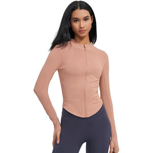 Chaqueta Ligera y Elástica para Mujer, Marca Zip Comfort Top, Ropa Deportiva Suave para Yoga, Entrenamiento, Nailon y Spandex - Product Image 3