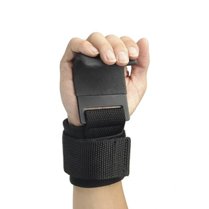 Paire de crochets de levage de poids Sangles de poignet de levage robustes Support de poignée de main Deadlifts Pull Ups Shrugs Gym Workouts Fitness - Product Image 1