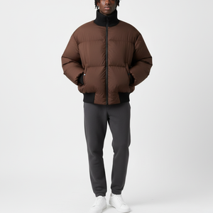 Chaqueta Acolchada Personalizada de Moda al por Mayor para Hombre, de Primera Calidad, Transpirable, Impermeable, con Cuello Acanalado, para Invierno - Product Image 1