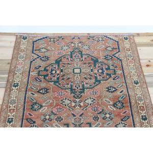 Alfombra Vintage de 3.3x8.6 pies, Alfombra Turca, Alfombra Floral Marrón y Rosa - Product Image 4