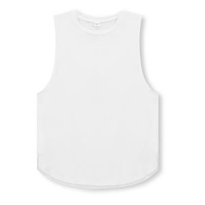 Venta al por mayor de camisetas sin mangas para hombre, tejido de algodón con spandex, transpirable, de secado rápido, anti-pilling, cuello redondo, estampado sólido OEM - Product Image 6